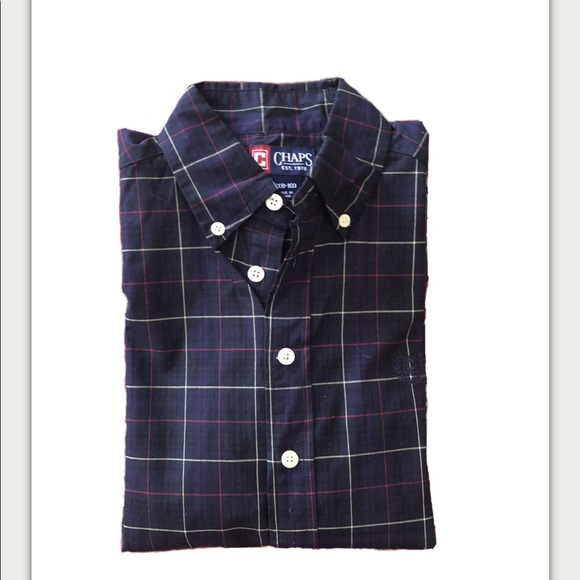 Boys Chaps Oxford Shirt -- Button-down Plaid - Picture 4 of 4